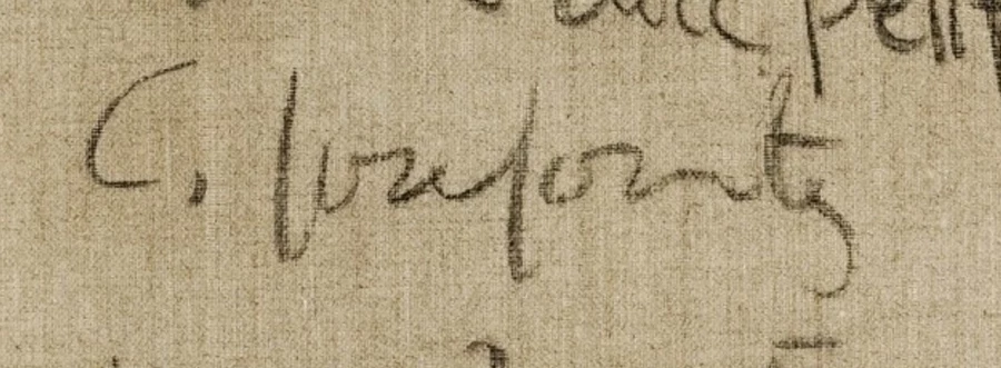 Signature — Cathy Josefowitz · Au verso de la toile, dans la partie supérieure gauche, sous le titre.