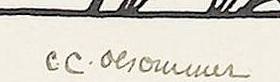 Signature 6 — Charles Clos Olsommer · En bas à droite, sous l’image imprimée.