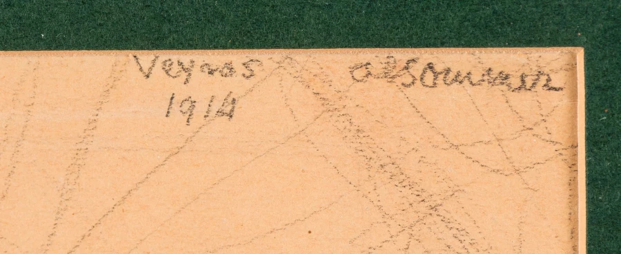 Signature 2 — Charles Clos Olsommer · En haut à droite du dessin, près du bord supérieur.