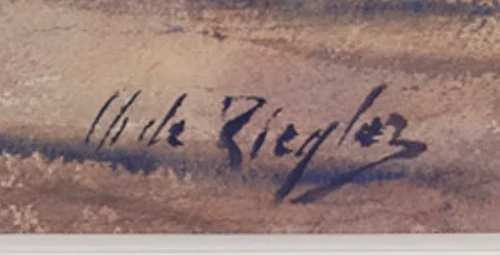 Signature 2 — Charles de Ziegler · En bas à droite de l’aquarelle.