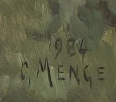 Signatur 2 — Charles Menge · Im unteren linken Bereich der bemalten Fläche.