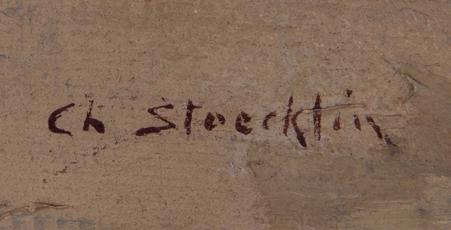 Signatur — Charles Stoecklin · Im unteren rechten Bereich der Leinwand.