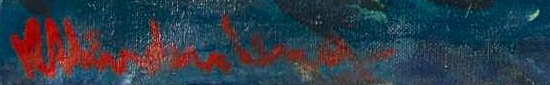 Signature — Charles Hindenlang · Lower left on the canvas