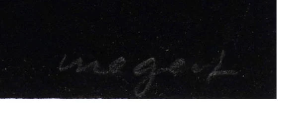 Signatur 1 — Christian Megert · Unten rechts auf der schwarzen Platte, auf der Vorderseite des Werks.