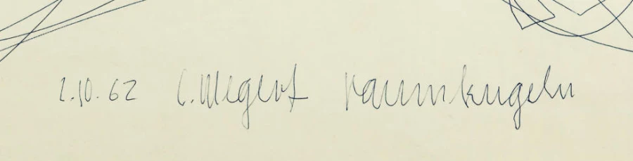 Signatur 2 — Christian Megert · Am unteren Rand, unterhalb der Zeichnung, leicht rechts der Mitte.
