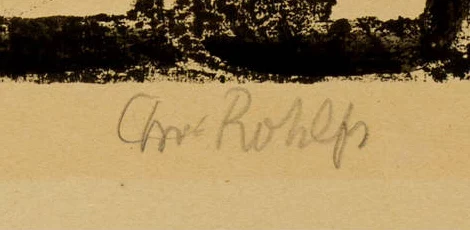 Signature 1 — Christian Rohlfs · Dans la marge inférieure droite, sous l’image imprimée.