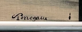 Signature — Christine Perregaux · Dans le coin inférieur droit de la toile.