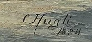Signatur — Constance Hügli · Unten rechts auf der Leinwand.