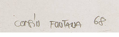 Signature 2 — Corsin Fontana · En bas à droite de l’œuvre circulaire de droite