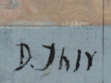 Signature 8 — Daniel Ihly · Dans la marge inférieure gauche de la peinture.