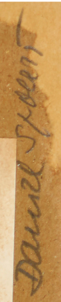 Signature 8 — Daniel Spoerri · En haut à droite, sur le support.