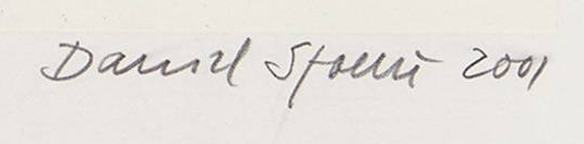 Signature 7 — Daniel Spoerri · Dans la marge inférieure droite de l’estampe.