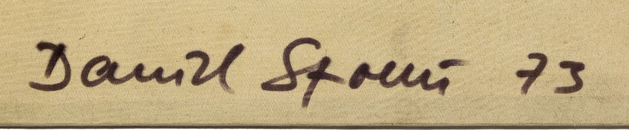 Signature 2 — Daniel Spoerri · Au revers, près du bord inférieur.