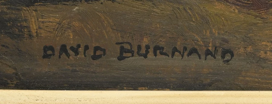 Signature — David Burnand · In the lower-left area of the painted surface.