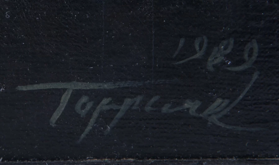 Firma — Dominique Tapparel · Nell’angolo inferiore destro della tela.