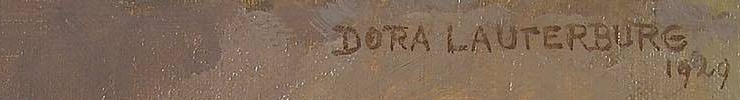 Signatur — Dora Lauterburg · Oben rechts auf dem Gemälde