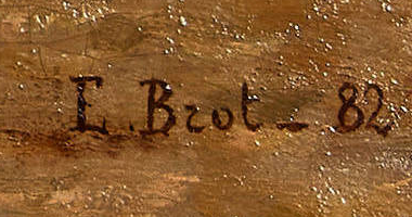 Signature — Edouard Brot · En bas à droite de la toile