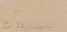 Signature 5 — Edouard Elzingre · En bas à droite de l’aquarelle.