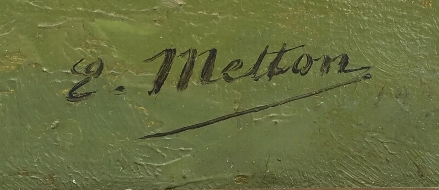 Signature — Edouard Metton · In the lower-right area of the canvas, just above its bottom edge.