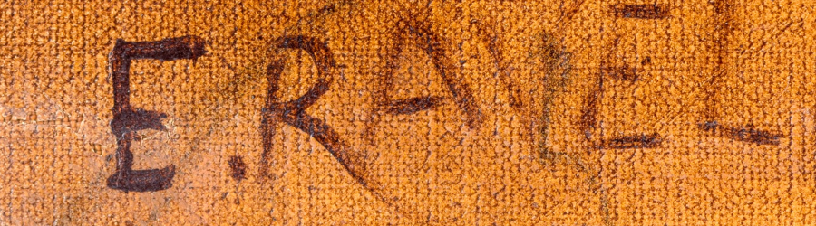 Firma 10 — Édouard Ravel · In basso a sinistra sulla tela.