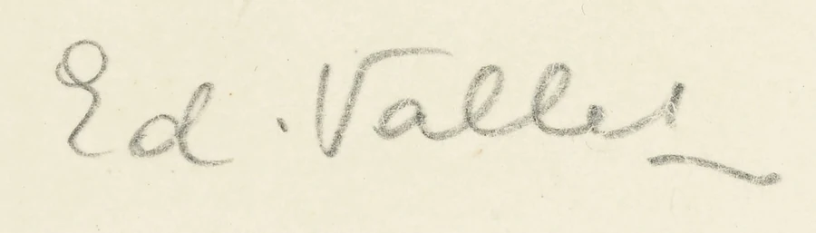 Signature 3 — Édouard Vallet · En bas à droite, dans la marge, au crayon