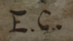 Monogramme 9 — Edouard Castres · En bas à gauche de la peinture