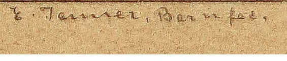 Signature — Eduard von Jenner · En bas à gauche, sous l’image peinte.