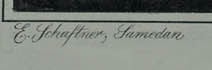 Signature — Elias Emanuel Schaffner · Dans la marge inférieure, en bas à gauche.