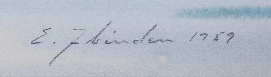 Signature 2 — Ellis Zbinden · Dans la marge inférieure gauche de l’aquarelle.