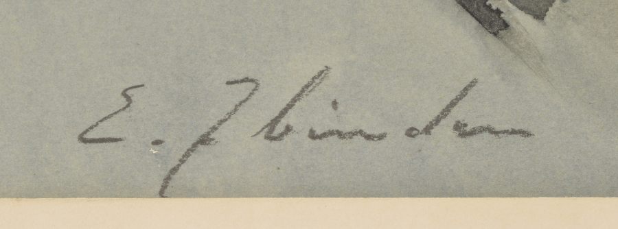 Signature 5 — Ellis Zbinden · En bas à gauche de l’œuvre.