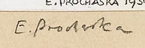 Firma 1 — Emil Prochaska · Nel margine inferiore destro, sotto l’immagine stampata.