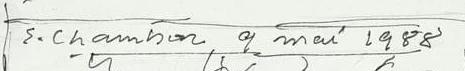 Signature 5 — Emile Chambon · En haut de la feuille, au-dessus de la composition.