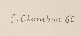 Signature 7 — Emile Chambon · Dans la marge inférieure gauche, sous la figure.