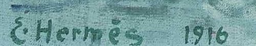Signature 5 — Erich Hermès · Lower left on the canvas