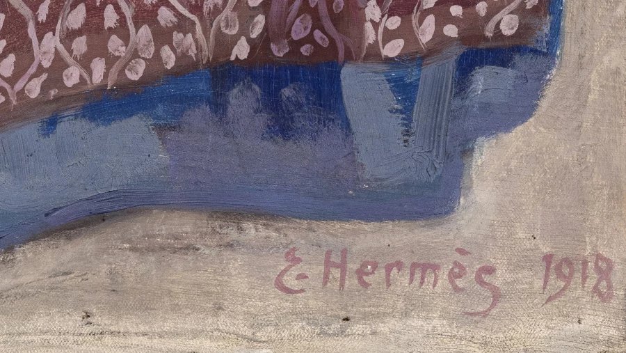 Signature 1 — Erich Hermès · At the lower right of the canvas.