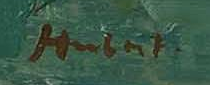 Signature 2 — Ernest Hubert · Lower left on the canvas