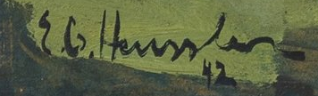 Signature 1 — Ernst Georg Heussler · En bas à gauche de la toile