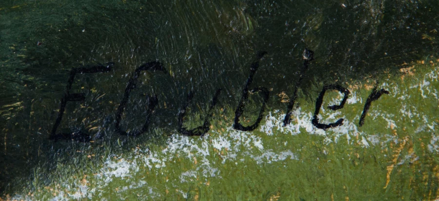 Signature — Ernst Gubler · Dans l’angle inférieur gauche de la toile.