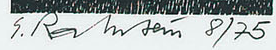 Signature — Ernst Ramseier · Dans la marge inférieure, sous l’image imprimée, près du centre.