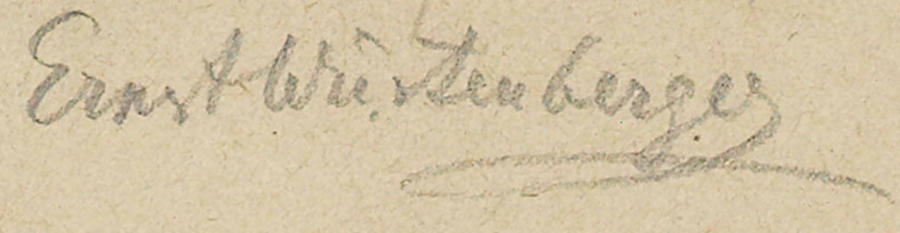 Signature — Ernst Würtenberger · Dans la marge inférieure, à droite de l’image.