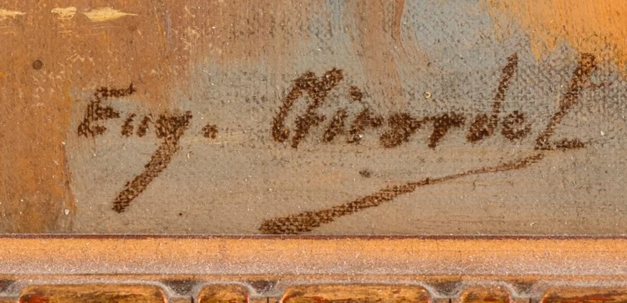 Signature 2 — Eugène Girardet · At the lower right of the painted surface.