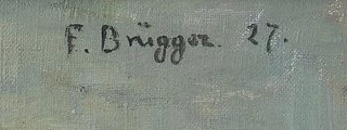 Signatur — Fanny Brügger · Oben rechts auf der Leinwand.