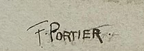 Firma 1 — Francis Portier · In basso a destra dell’acquerello.