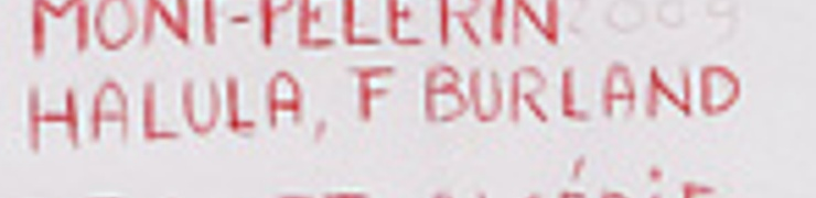 Firma 1 — François Burland · In basso a sinistra dell’opera, sotto il disegno del carro armato.