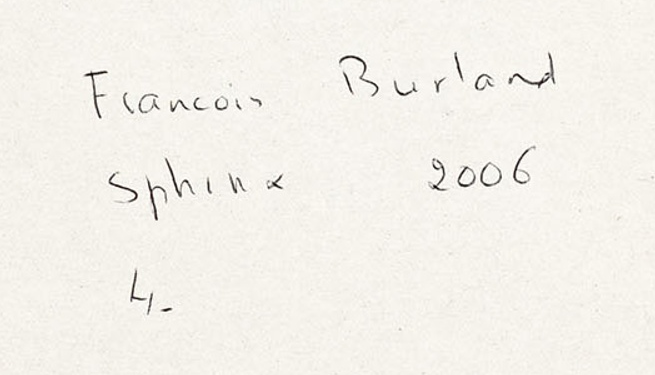 Firma 2 — François Burland · Sul verso, verso il basso a destra.