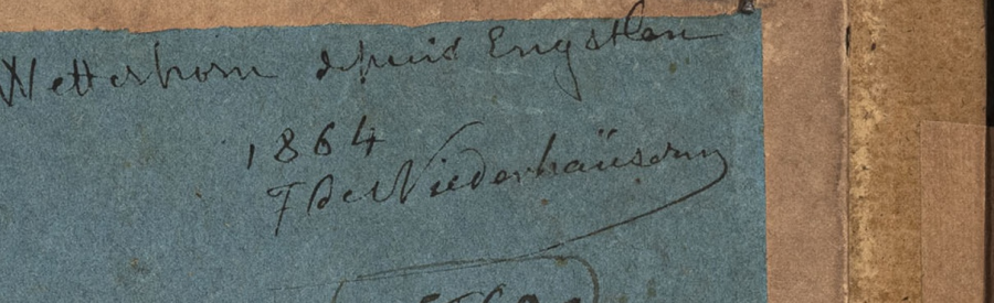 Signatur — François de Niederhäusern · Auf der Rückseite des Werks.