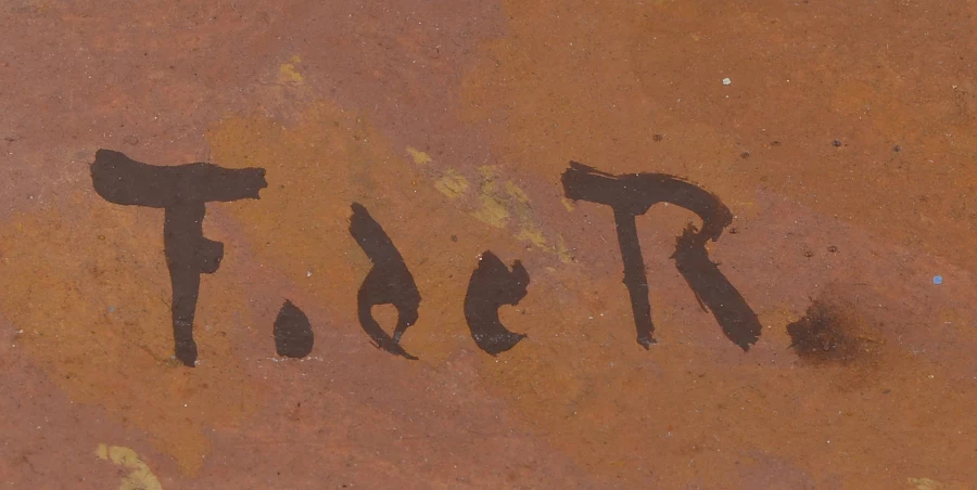 Monogram 2 — François de Ribaupierre · At the lower left of the painted panel.