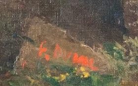 Firma — François Duval · Nell’angolo inferiore sinistro della tela, vicino al bordo inferiore.