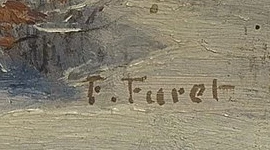 Signature 1 — François Furet · At the lower right of the snowy landscape.