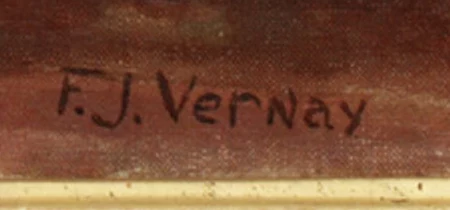 Signature — François-Joseph Vernay · En bas à droite de la peinture.